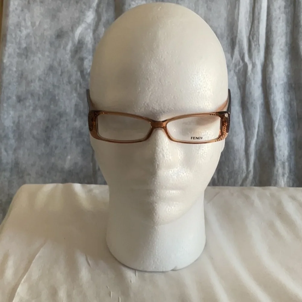FENDI BROWN WITH RHINESTONES PRESCRIPTION OPTICAL FRAMES GLASSES - Picture 7 of 8